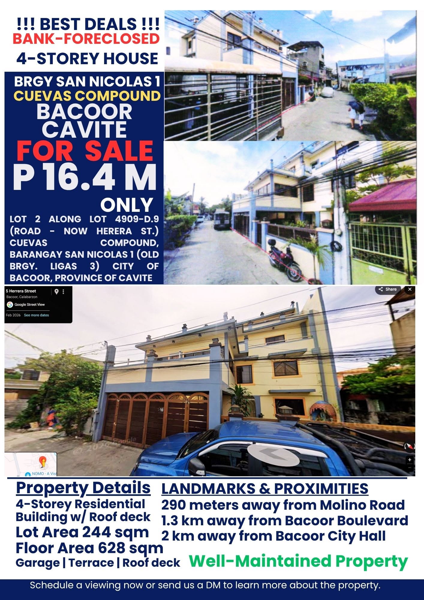 House & Lot in Cuevas Compound Barangay San Nicolas 1 (old Brgy Ligas 3) City of Bacoor, Province of Cavite - Foreclosed Property